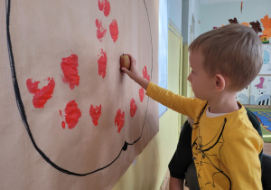 . Dziewczynka przelicza jabłka.