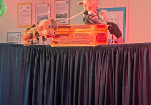 Kubuś, tajemnicza skrzynia i pies.