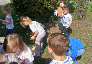 Dzieci sprzątają śmieci